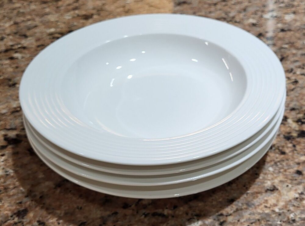 Food Network Stoneware 8" Individual Pasta Bowl Ripple (set of 4)